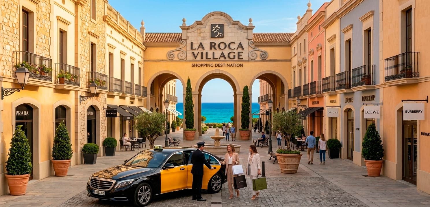 Taxi a La Roca Village — shopping privado en el outlet de Barcelona desde Castelldefels